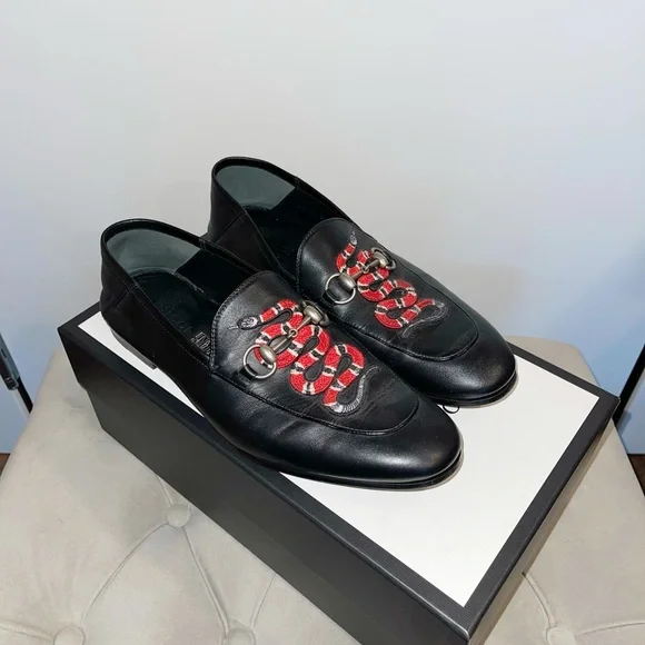 Gucci Horsebit Loafers with Snake Embroiderie Gucci Princetown Horsebit Snake Embroidered... | Depop main image 4